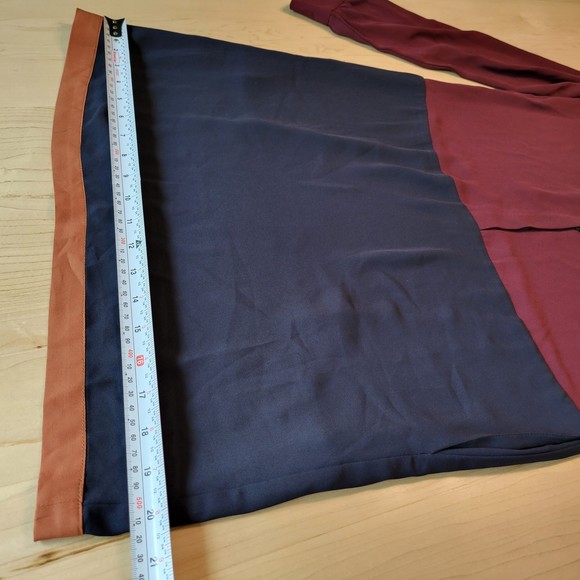 LOFT Burgundy Blue Long Sleeve Shift Dress    Size XS - Picture 11 of 13